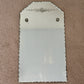Art Deco Etched Leaves Frameless Scalloped Edge Glass Wall Mirror 18.25"
