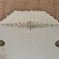 Art Deco Etched Leaves Frameless Scalloped Edge Glass Wall Mirror 18.25"