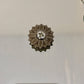 Art Deco Etched Leaves Frameless Scalloped Edge Glass Wall Mirror 18.25"