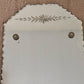 Art Deco Etched Leaves Frameless Scalloped Edge Glass Wall Mirror 18.25"