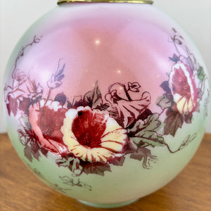 Vintage Pink Green Highlights Floral Gone With The Wind Ball Globe Shade