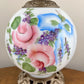 Vintage Pink Rose Purple Floral Milk Glass Nightlight