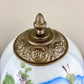 Vintage Pink Rose Purple Floral Milk Glass Nightlight