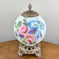 Vintage Pink Rose Purple Floral Milk Glass Nightlight