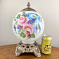 Vintage Pink Rose Purple Floral Milk Glass Nightlight