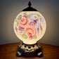 Vintage Pink Rose Purple Floral Milk Glass Nightlight