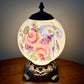 Vintage Pink Rose Purple Floral Milk Glass Nightlight