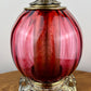 Vintage Red Glass Nightlight Lamp 13.25"