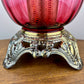 Vintage Red Glass Nightlight Lamp 13.25"