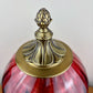 Vintage Red Glass Nightlight Lamp 13.25"