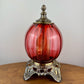 Vintage Red Glass Nightlight Lamp 13.25"