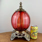 Vintage Red Glass Nightlight Lamp 13.25"