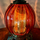 Vintage Red Glass Nightlight Lamp 13.25"