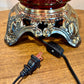 Vintage Red Glass Nightlight Lamp 13.25"