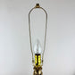 Vintage Amber Iridescent Glass Large Table Lamp