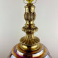 Vintage Amber Iridescent Glass Large Table Lamp