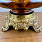 Vintage Amber Iridescent Glass Large Table Lamp