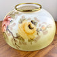 Large Vintage Yellow Red Rose Floral Hurricane Shade | 14 Inch Fitter