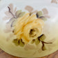 Large Vintage Yellow Red Rose Floral Hurricane Shade | 14 Inch Fitter