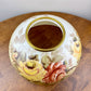Large Vintage Yellow Red Rose Floral Hurricane Shade | 14 Inch Fitter