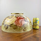 Large Vintage Yellow Red Rose Floral Hurricane Shade | 14 Inch Fitter