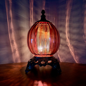 Vintage Red Glass Nightlight Lamp 13.25"