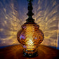 Vintage Amber Iridescent Glass Large Table Lamp