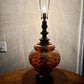Vintage Amber Iridescent Glass Large Table Lamp