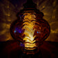 Vintage Amber Iridescent Glass Large Table Lamp