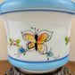 Vintage Butterfly Floral Milk Glass Hurricane Lamp