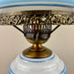 Vintage Butterfly Floral Milk Glass Hurricane Lamp