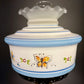 Vintage Butterfly Floral Milk Glass Hurricane Lamp