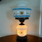 Vintage Butterfly Floral Milk Glass Hurricane Lamp