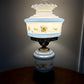 Vintage Butterfly Floral Milk Glass Hurricane Lamp