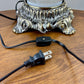 Vintage Embossed Lion Head Pink Rose Floral Milk Glass Nightlight Lamp 11.5"