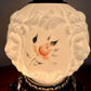 Vintage Embossed Lion Head Pink Rose Floral Milk Glass Nightlight Lamp 11.5"