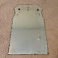 Antique Art Deco Etched Frameless Scalloped Edge Glass Wall Mirror 20"