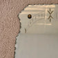 Antique Art Deco Etched Frameless Scalloped Edge Glass Wall Mirror 20"