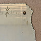 Antique Art Deco Etched Frameless Scalloped Edge Glass Wall Mirror 20"