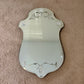 Art Deco Etched Floral Dot Leaves Frameless Beveled Edge Wall Mirror 24"