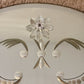 Art Deco Etched Floral Dot Leaves Frameless Beveled Edge Wall Mirror 24"