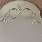 Art Deco Etched Floral Dot Leaves Frameless Beveled Edge Wall Mirror 24"