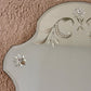 Art Deco Etched Floral Dot Leaves Frameless Beveled Edge Wall Mirror 24"