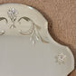 Art Deco Etched Floral Dot Leaves Frameless Beveled Edge Wall Mirror 24"