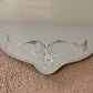 Art Deco Etched Floral Dot Leaves Frameless Beveled Edge Wall Mirror 24"