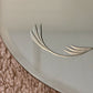 Art Deco Etched Floral Dot Leaves Frameless Beveled Edge Wall Mirror 24"