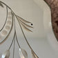 Art Deco Etched Floral Dot Leaves Frameless Beveled Edge Wall Mirror 24"