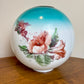 Antique Teal Highlights Red Floral Gone With The Wind Ball Globe Shade | 4.25" Fitter Shade