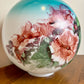 Antique Teal Highlights Red Floral Gone With The Wind Ball Globe Shade | 4.25" Fitter Shade
