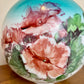 Antique Teal Highlights Red Floral Gone With The Wind Ball Globe Shade | 4.25" Fitter Shade